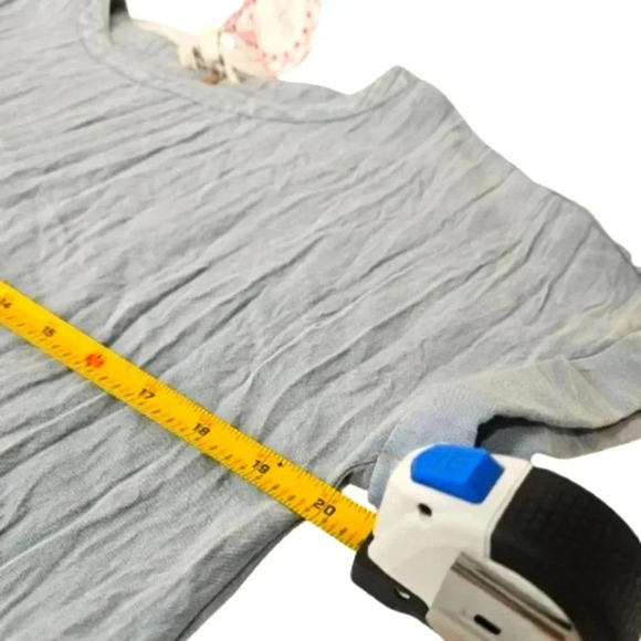 Umgee Blue Chambray Boho Short Sleeve Dress Faux Pockets - Picture 4 of 7